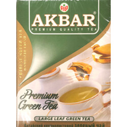 AKBAR. Чай зелений Akbar крупнолистовий 100г (5014176012700)