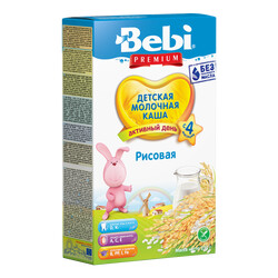 Bebi Premium. Молочна каша "Рис",  4 мес+ 250 р.(217460)