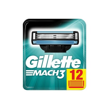 Gillette. Змінні картріджи для гоління(Леза) Gillette Mach3 12 шт(3014260323240)