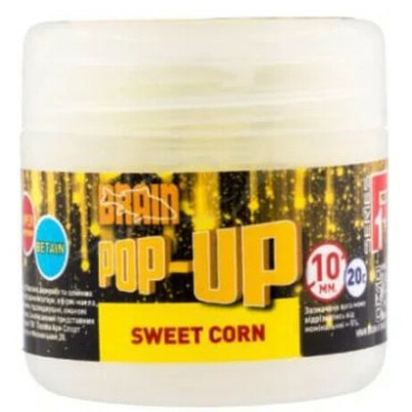 Brain. Бойлы Pop-Up F1 Sweet Corn (кукуруза) 10mm 20g (1858.02.12)