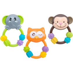 Baby Team. Игрушка-погремушка "Любимые зверята",  обезьяна-сова, 1 шт. 4 мес+ (8403)