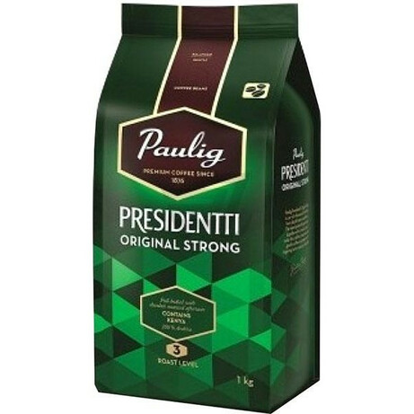 Paulig.  Кава Paulig Presidentti Original Strong зернова 1 кг(6411301169343)