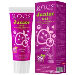 ROCS. Дитяча зубна паста "Junior Ягідний Мікс", від 6 до 12 років,  74 гр(4607034474355)