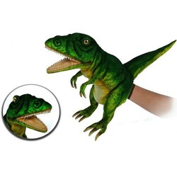 Hansa. Теранозавр Рекс (неоновый зеленый), игрушка на руку, 50 см, реалистичная мягкая игрушка (4806