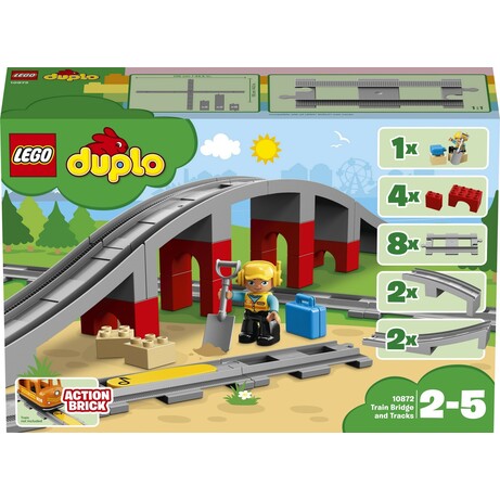 Lego. Конструктор Железнодорожный мост и рельсы 26 деталей (10872)