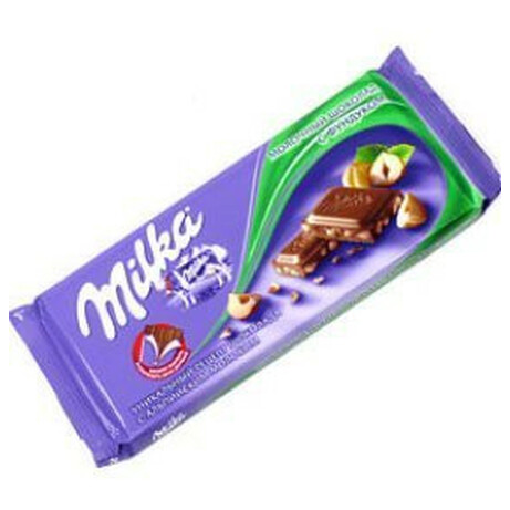 Milka. Шоколад молочный с орехом 90гр (7622210433978)