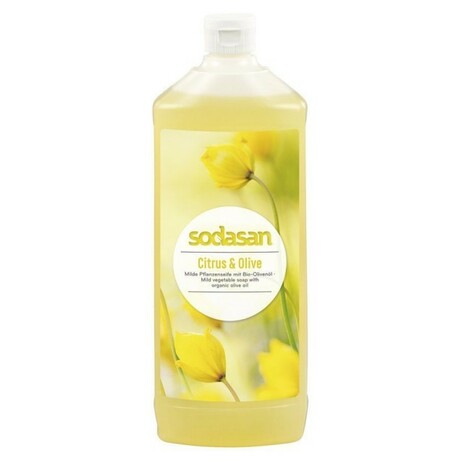 Sodasan. Жидкое мыло бактерицидное с цитрусовым и оливковым маслами, 1 л (4019886077163)