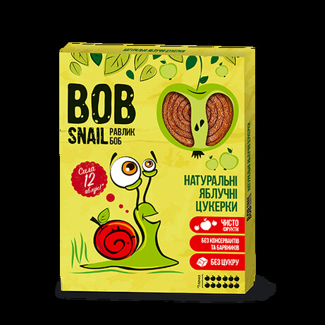 Bob - snail. Цукерки дитячі "Яблуко", 60г. (520149)