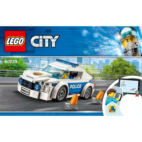 Lego. Конструктор Поліцейське патрульне авто 92 деталей(60239)