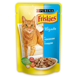 Friskies.  Корм Фрискас для взрослых кошек с лососем и тунцом в подливке  (395832)