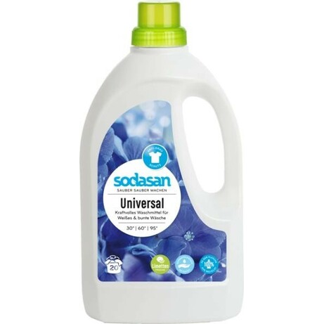 Sodasan. Органическое жидкое средство для стирки Universal Bright&White 1.5 л (4019886015615)