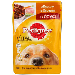 Pedigree. Влажный корм для взрослых собак Курица и овощи в соусе 100 г  (5900951017322)