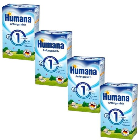 Humana(Хумана) 1 з пребиотиками(ДЕРЖ), 4шт.х600 г(782502-4)