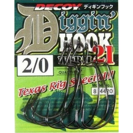 Decoy.  Гачок Worm21 Digging Hook №1-0(7 шт-уп) (1562.02.53)