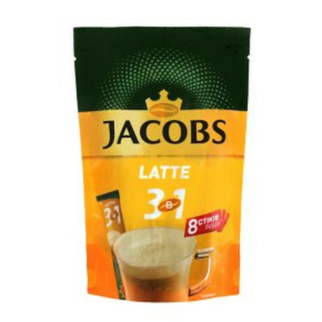 Jacobs. Напиток кофейный Jacobs 3в1 Latte 8*13 г  (4820206291028)