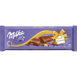Milka. Шоколад целый миндаль 185гр (7622210755230)