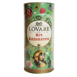 Lovare. Чай зеленый Lovare Ночь Клеопатры листовой с ягодами и фруктами 80г (4820097815549)