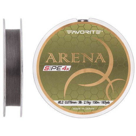 Favorite. Шнур Arena PE 150м (silver gray) №0.2-0.076mm 5lb-2.1kg (1693.10.89)