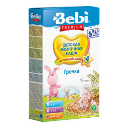 Bebi Premium. Молочная каша "Гречка" 4 мес+, 200 г. (019972)