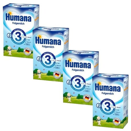 Молочна суміш Humana 3, 4шт.х600 г для дітей з 10 міс.(782151-4)