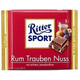 Ritter Sport. Шоколад молочный с ям.ромом-изюм-орех 100г(4000417012609)