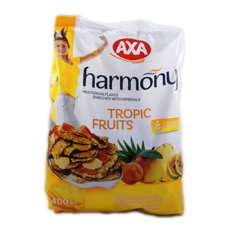 АХА. Пластівці мультизернові Гармония з тропічними фруктами, 400 г(4820008808820)