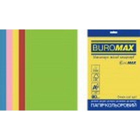 Набір офісного кольорового паперу Buromax Intensive А4 80 г. м2 5 кольорів 20 листів (4823078970978)
