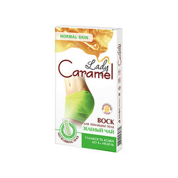 Caramel. Воск для депиляции тела Lady Зеленый чай (полоски) 16 шт(4823015923210)