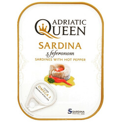 Adriatic Queen. Сардины с перцем чили в масле 105гр (3850160502763)