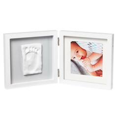 Baby Art.  Двойная рамочка "Квадратная Бело-серая с отпечатком" (3601095200)