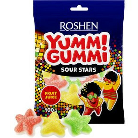 Roshen. Конфеты Yummi Gummi Sour Stars желейные 100 гр (4823077625565)