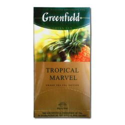 Greenfield. Зеленый чай Greenfield Tropical Marvel китайский байховый с имбирем и ароматом ананаса п