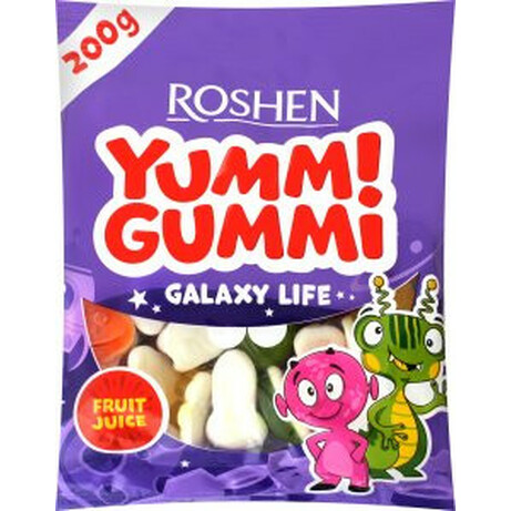 Roshen. Конфеты Yummi Gummi Galaxy Life желейные 200 гр(4823077625817)