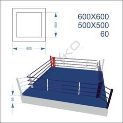 BS Спорт. Бокс профессиональное кольцо, место 0,6 м, 6x6m, веревки 5x5m (bs0202100605)