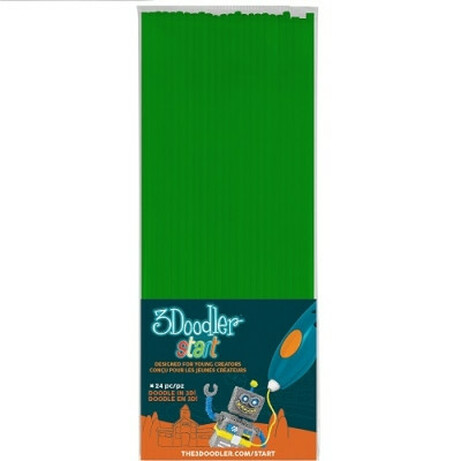3Doodler Start. Набір стержнів для 3D-ручки 3Doodler Start(зелений, 24 шт) (3DS - ECO07 - GREEN - 24)
