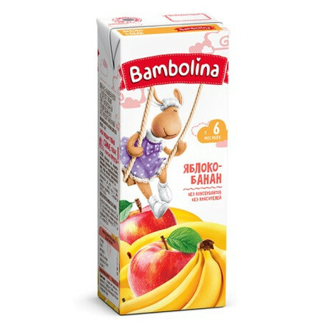 Bambolina. Нектар "Яблуко-банан", 200 мл 6 мес(003766)