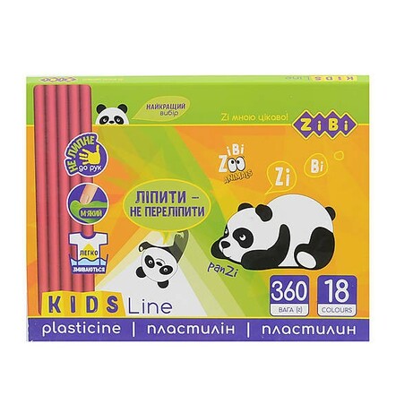ZiBi. Пластилін Kids Line 18 кольорів 360 г стік(4823078932891)