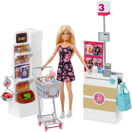 Fisher Price. Набор с куклой Barbie "В супермаркете" (FRP01)