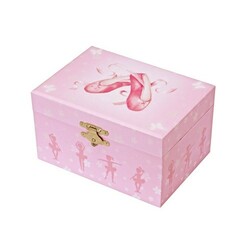 Trousselier .Музыкальная светящаяся шкатулка-куб Балерина, с дизайном Пуанты, розовая (3457010509752