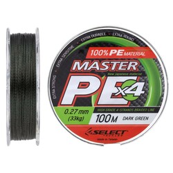 Select. Шнур Selct Master PE 100m 0.27мм 33кг темн.-зел. (1870.15.96)