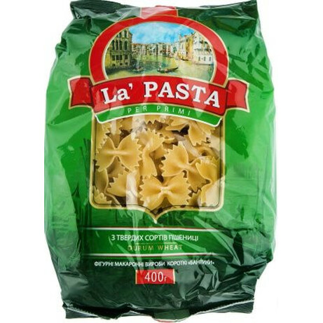 La Pasta. Вироби макаронні La Pasta бантики 400 г   (4820101713601)