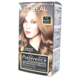 L`Oreal. Краска для волос RECITAL Preference тон 7.1 1шт (3600521916636)