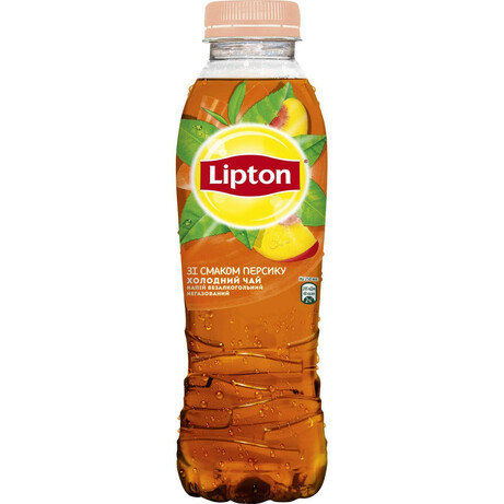 Lipton. Чай холодный черный со вкусом персика, 0,5л (4823063110341)
