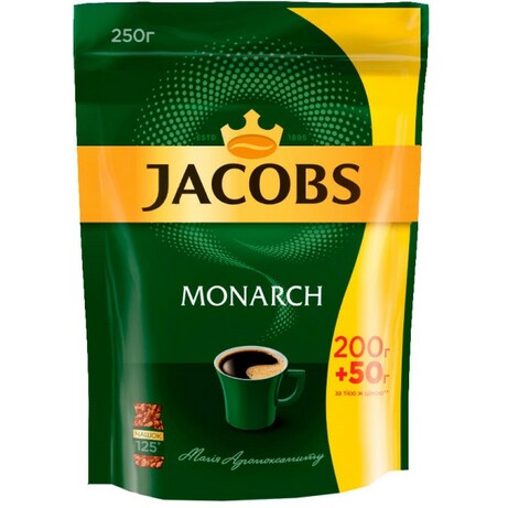 Jacobs. Кава розчинний Monarch економ-пак 200+50г(4820206290137)