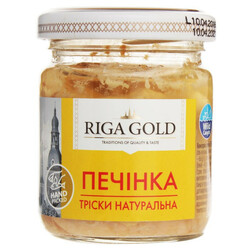 Riga Gold. Печень трески натуральная  85 гр   (4751001584513)