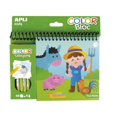 Apli Kids. Розфарбовування+ кольорові олівці: ферма(000015206)