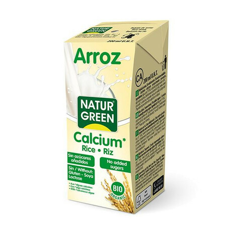 NaturGreen. Органическое растительное молоко Рисовое с кальцием без сахара 200 мл (8437007759020)