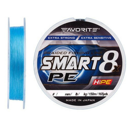 Favorite. Шнур Smart PE 8x 150м(sky blue) 0.8/0.153mm 10lb/6.8kg(1693.10.72)