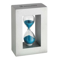TFA. Часы песочные, голубой, деревянная рамка, 42х36х101 мм, 3 мин. (18600614)