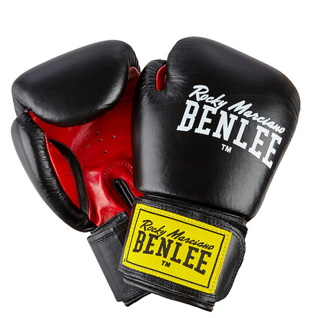 Benlee Rocky Marciano. Перчатки боксерские FIGHTER 10oz -Кожа -черно-красные (4250198481358)